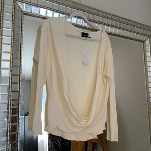URBAN OUTFITTERS CREAM WRAP TOP